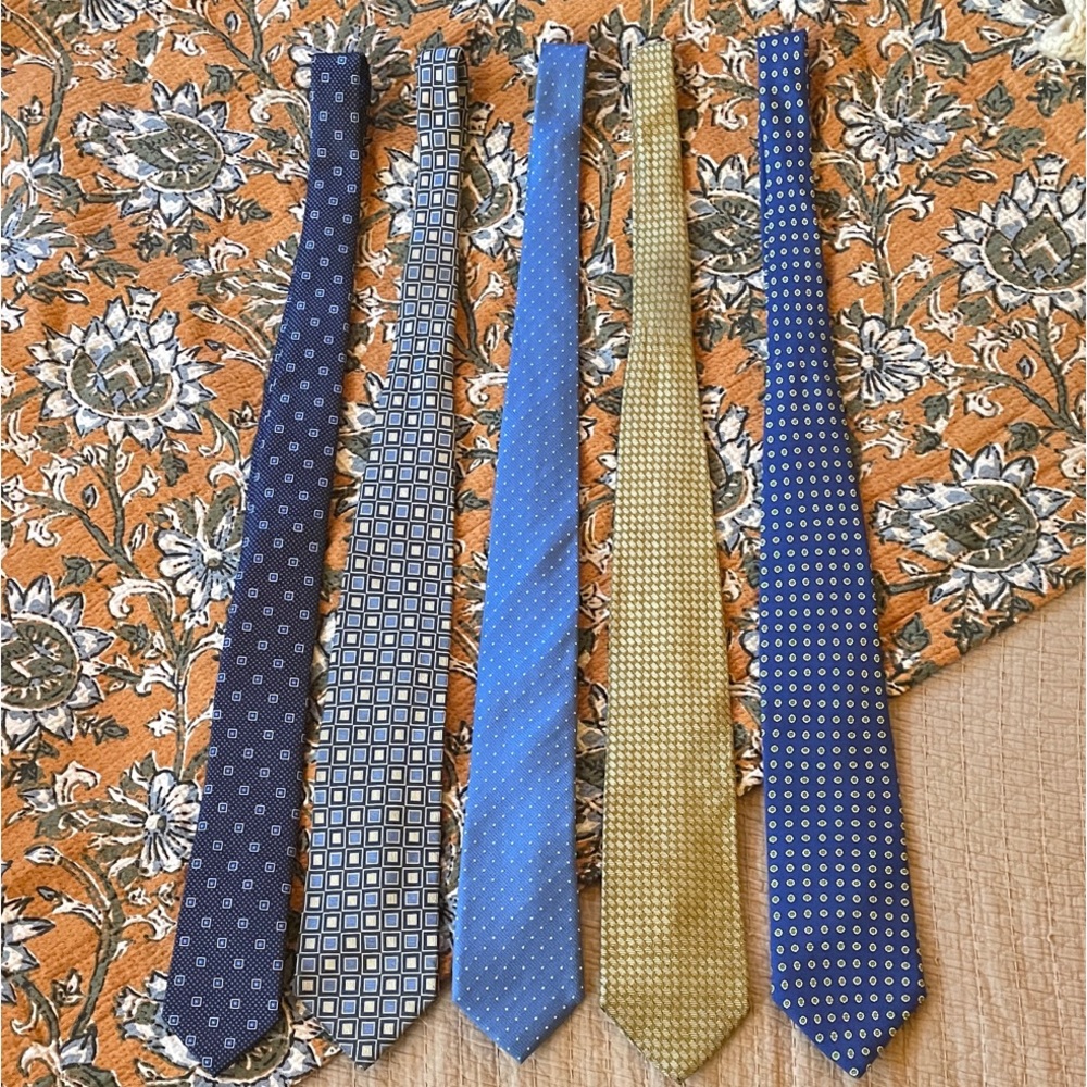 Brooks Brothers Blue and Gray Silk Ties Collection